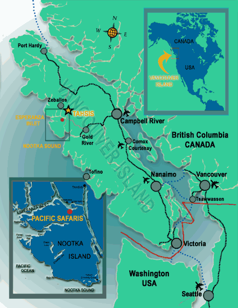 Pacific Safaris Location Map
